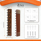 Hat Organizer for Baseball Caps 2 Pack - Wood & Metal Wall Hat Rack with Strong Adhesive & Screws, Holds Up to 22 Caps, Dual 