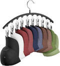 Hat Hangers for Closet, Metal 1 Pack Hat Organizer Holder for Hanger Closet Display, Hat Racks for Baseball Caps w/10 Clips, 