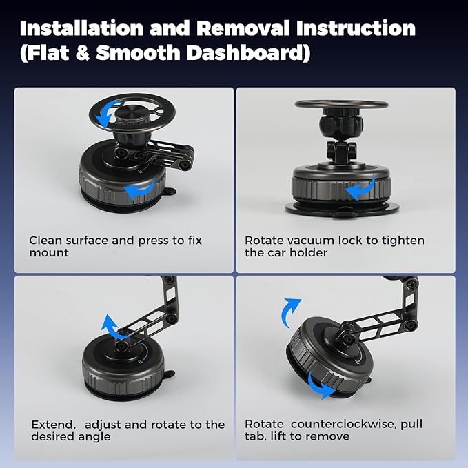 EdenseeLake Magsafe Car Phone Holder, 360° Adjustable Car Phone Mount, Strong Magnetic Vacuum Suction Cup Phone Holders for Your Car, 17 Pro Max 16 15 14 13 12 Air Plus