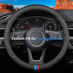 Custom-Fit Leather Steering Wheel Cover for Mercedes Benz, C-Style, Non-Slip, Breathable