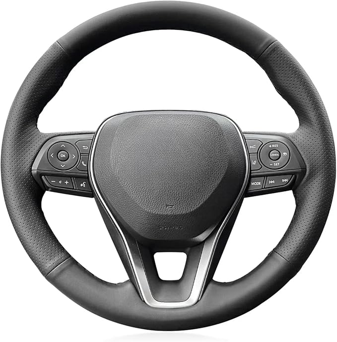 MEWANT Breathable Hand Sewn Car Steering Wheel Cover for Toyota Camry 2018-2019 / Toyota Avalon 2019 / Toyota Corolla 2019-2020 / Toyota RAV4 2019 Steering Wheel Accessories