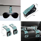 NBTEPEM 30 Pcs Aquamarine Bling Car Accessories Set for Women, Steering Wheel Cover Set, Bling Console Cover, Seat Belt Cushion, Shift Knob Cushion, Cup Coaster, Rhinestone Car Hanging Accessories
