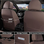 Coverado Car Seat Covers Full Set, Car Seat Protectors Leather Seat Covers for Cars, Automotive Seat Covers Car Accessories U