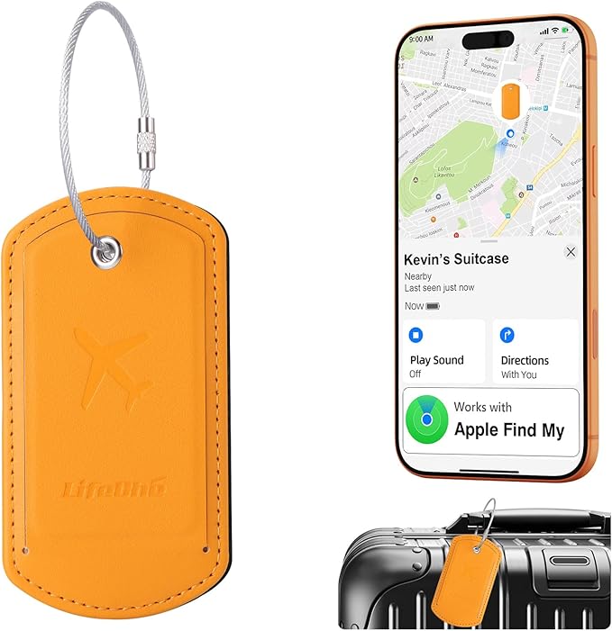 Luggage Tags Built-in Anti-Loss Tracker, Luxury Leather Luggage Tags for Suitcase, Travel Bags, Backpacks, Travel Organizer f