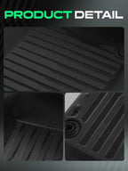 YHTAUTO Floor Mats Compatible with 2014-2017 Infiniti Q50, TPE Floor Liners All-Weather Protection Custom Fit, 1st & 2nd Row, Set of 3 Black