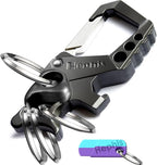 Hephis Skull Heavy Duty Key Chain,Car Emergency Escape Tool, Seat belt Cutter,Bottle Opener,Carabiner Car Key Chains