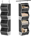 Hanging Closet Organizer 4 Shelf Collapsible Bedroom Closet Organizers and Storage Hanging with Mesh Pocket for Clothes, Clos