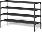 SONGMICS Shoe Rack, 4-Tier Shoe Storage Organizer, Space-Saving, 11.7 x 36.1 x 27.7 Inches, Entryway, Metal Frame, Non-Woven 