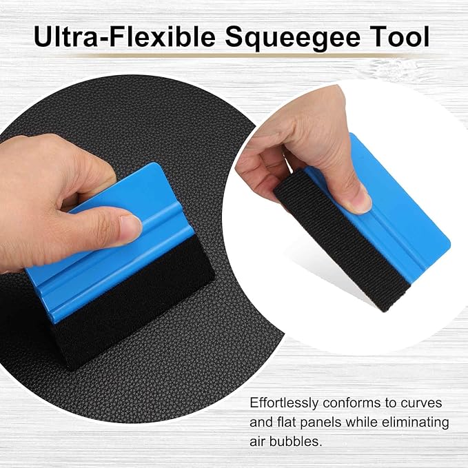 HARFINGTON 10pcs Car Vinyl Scraper 4inch Vinyl Squeegee Felt Edge Squeegee Tool for Car Window Tint Wallpaper Decal Sticker Installation Crafts Car Wrap Paste, Red