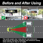 15" Rear View Mirror with Baby Mirror,Car Panoramic Rearview Mirrors Extender,Clip on Large Wide Angle Rear View Mirror for Truck Car and SUV (White)