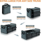 HEYTRIP Large Trunk Organizer With Built-in Leakproof Cooler Bag, 2 Tie-Down Straps, 4 Removable Dividers, Foldable Cover, Buil