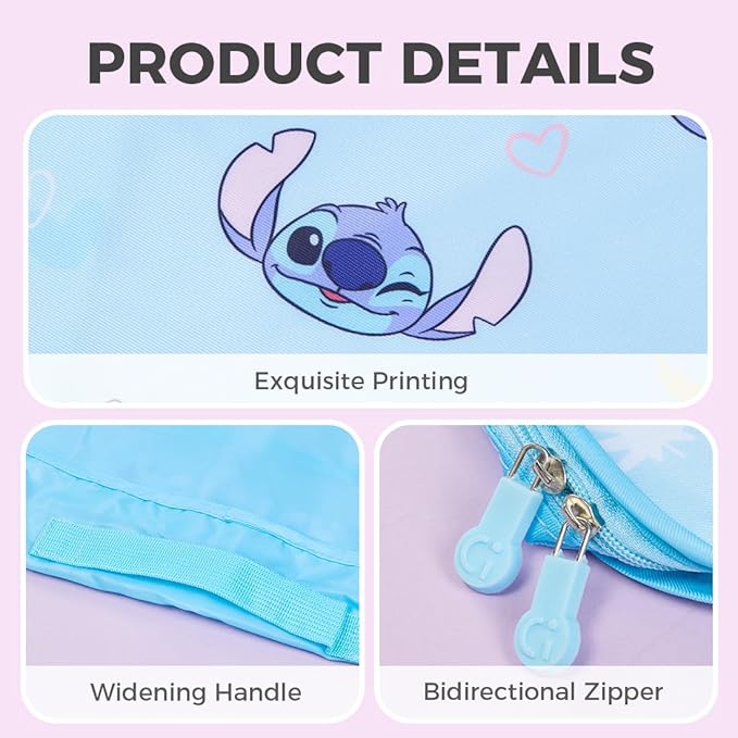 MINISO Disney Stitch Compression Packing Cubes for Travel, 2 Pack Lightweight Suitcase Organizer Bags Set Carry On Luggage, W