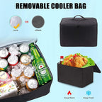 Large Trunk Organizer for Car, SUV, Truck with Removable Cooler Bag-Collapsible Multi Compartments w/Foldable Cover, Non Slip