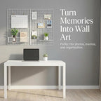 Kaforise Wire Wall Grid Panel, Multifunction Painted Photo Hanging Display and Wall Storage Organizer, Pack of 2, Size 25.6" 