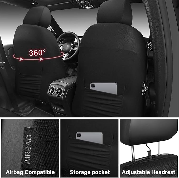 CAR PASS 3D Foam Mesh Leather Car Seat Covers Front Seats, Breathable Front Seat Cover for Cars, Comfortable Universal Fit fo