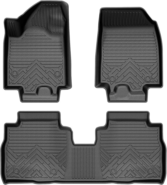 Powerty Floor Mats for 2024-2025 2026 Chevrolet Chevy Equinox EV Accessories (Non Fuel), All Weather Protection Anti-Slip and Waterproof Car Floor Liners for Equinox EV 3PCS