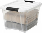 IRIS USA 19 Qt Stackable Plastic Storage Bins with Lids, 6 Pack - BPA-Free, Made in USA - See-Through Organizing Solution, La