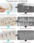 Vlando Jewelry Box Organizer for Women Girl,Lockable Jewelry Case Boxes with 2 Layers,Earrings Necklace,Rings Storage,Gift Bo