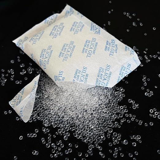 Silica Gel Packets – 50 Gram 25 Packs Desiccant Bags, Moisture Absorbers for Storage, Food Safe Desiccant Dehumidifier Packs 