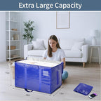 8 Pack-Extra Large Heavy Duty Moving Bags - Waterproof Storage Totes with Handles & Zippers, Foldable for College Dorm, Stora