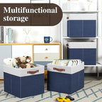 Temary Cube Storage Bins 4Pack Foldable Cube Baskets for Clothes Shelf Storage Basket with Handles, Storage Box Fabric Storag