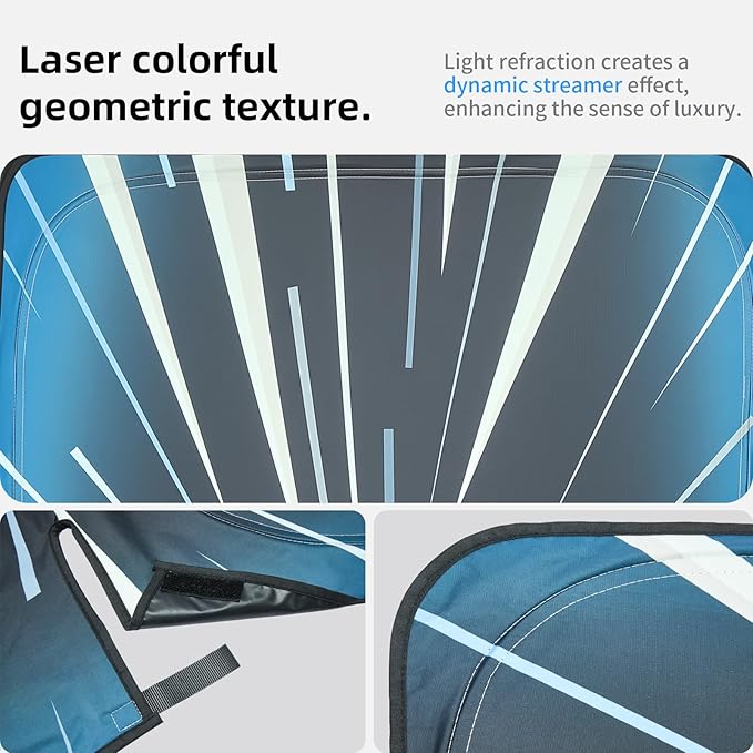 Ludicrous Sunshade for Tesla Model S/3/X/Y Front Windshield Sun Shade Accessories Juniper/Highland Foldable Car Window Sun Blocker with Organizer Bag,Triple-Coated Triple Layer