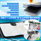 Windshield Sun Shade for 2022-2025 2026 Chevrolet/Chevy Bolt EUV Accessories (NOT for Bolt EV) Thicken 6-Layer Front Window Sunshade Cover Sun Visor Protector Foldable Block UV Rays