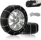 Snow Chains for Car Tires, Tire Chains for Passenger Cars, Sedan, SUVs, Quick Fit & Easy Installation, Portable Reusable Emer