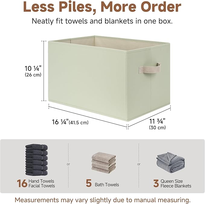 StorageWorks Storage Basket for Shelves, Closet Organizers and Storage Baskets, Organization and Storage Bins for Closet, Fab