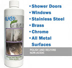 Glass Plus Metal - Polish and Restore | Safe Water Deposit & Stain Remover | Shower Glass, Stainless Steel Frames, Kitchen, B