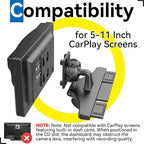 CD Slot Car Mount for Portable CarPlay Screens, Adjustable Angles, Low Profile and Sleek, Integrated Mounting Solution for in-Car Android Display Monitors (4-Tab Bracket Mount)