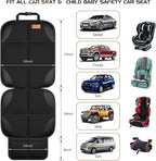 SMART ELF Car Seat Protector, 2Pack Seat Protector Protect Child Seats with Thickest Padding and Non-Slip Backing Mesh Pocket