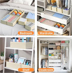 DIMJ Drawer Organizer Clothes 6 Pack - Foldable Baby Organizers and Storage & Dresser Organizer for Bedroom, Closet - Nursery
