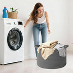 90L Extra Large Blanket Basket,Rope Woven Storage Basket with Handles, Laundry Hamper for Toys, Clothes, Pillows & Towels, Pe