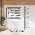 Decorative Blanket Ladder 4ft 5ft 6ft 7ft 8ft Rustic Farmhouse Wooden Quilt Ladder Rack avalible in Red, Blue and White