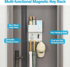 Magnetic Key Holder & Umbrella Holder for Wall, Multi-Functional Entryway Shelf for Tissues. Sturdy Hooks for Keys, Bags. Spa