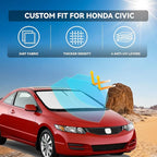 for Honda Civic 2006-2011 Windshield Sun Shade - 4 Layers Car Sunshades for Front Windows Shade Cover Custom Fit Civic Sun Visor 250T Retractable Shade Blocks UV Rays Car Accessories