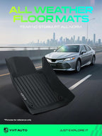 YHTAUTO Floor Mats Compatible with 2014-2017 Infiniti Q50, TPE Floor Liners All-Weather Protection Custom Fit, 1st & 2nd Row, Set of 3 Black