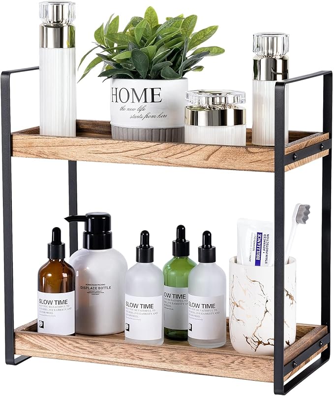 Giftacity Bathroom Counter Organizer and Storage - Kitchen Countertop Organizer for Bathroom Sink and Coffee Bar, 2-Tier Vani