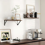 Axeman Floating Shelves for Wall, 16''W x 8''D Wood Floating Shelves Set of 2, 8 Inch Deep Rustic Wall Shelves for Bookshelf 