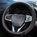 Moyishi Top Leather Steering Wheel Cover Universal Fit Soft Breathable Steering Wheel Wrap (Black1)