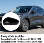 Compatible with Ford Escape SE/SEL Left Driver Side Mirror Cap Cover 2020 2021 2022 2023 2024, Glossy Black Side Door Rearview Mirror Cover Replacement WITHOUT turn signal light