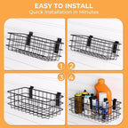 INCLY 27PCS Slatwall Accessories Kit, Includes 3 Pack Ventilated Metal Wire Slat Wall Baskets, Multisized Heavy Duty Slatwall