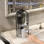 Dustproof Toothbrush Holders with Cover, Rotating Electric Toothbrush and Toothpaste Holder for Bathroom Countertop, 3 Slots 