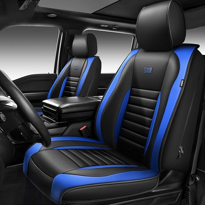 CAR PASS Nappa Leather Car Seat Covers Full Set, Luxury Seat Protector for Cars, Waterproof Anti-Slip Seat Cushion Armrest Co