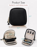 VLANDO Travel Jewelry Case,2-Layer Jewelry Organizer for Travel,Mothers Day Mom Gifts,Multi-Compartment Jewelry Storage for R