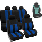 FH Group Car Seat Cover Full Set Striking Striped Car Seat Covers with Front Seat Covers and Rear Split Bench, Universal Fit 