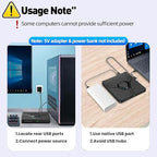 External CD/DVD Drive for Laptop Mac USB 3.0 & Type-C 8-in-1 Portable DVD Player/Burner, Plug & Play with Carrying Case Compatible with Desktop PC Windows 11/10/8, Linux Mac OS MacBook Pro/Air