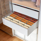 2 Pack 48-Cell Fabric Sock Organizer and Tie Organizer For Men - Fabric Foldable Drawer Divider for Socks, Underwear, Ties an