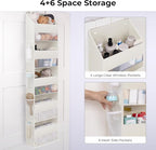 GRANNY SAYS Over the Door Organizer, 5-Shelf Behind the Door Storage with 8 Pockets and Clear Window, Anti Tilt 45lb Large Ca
